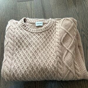 Aritzia Sunday best Cable Knit Sweater - taupe